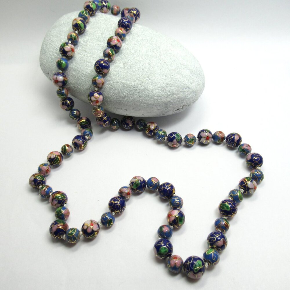 Hand Knotted Cloisonne Bead necklace